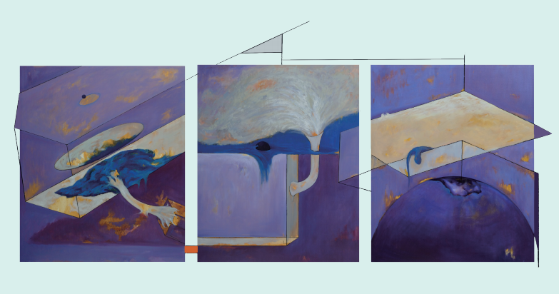 有关空间的个体孵化过程的三联画A triptych of individual incubation process about space